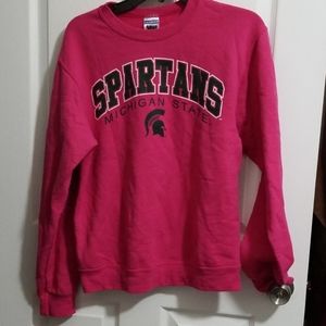 Pink michigan state spartans sweater